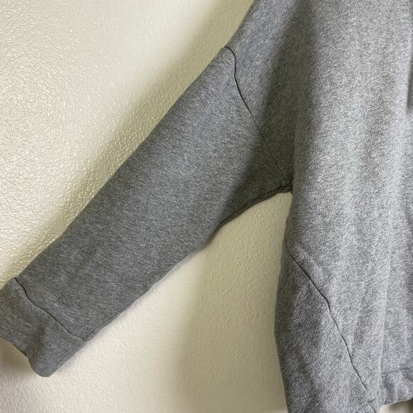 Kin by John Lewis Sweatshirt Gray Womens Small Pullover Crop Drawstring Tie - Picture 5 of 11